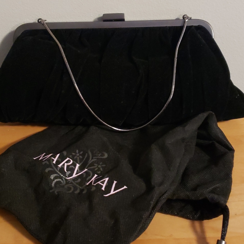 Black velvet clutch purse